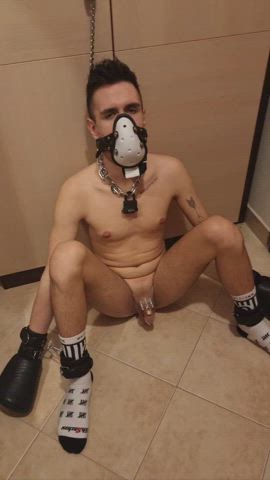 After an hour of suffering in the dark my #slaveboy fucking enjoyed that I work on