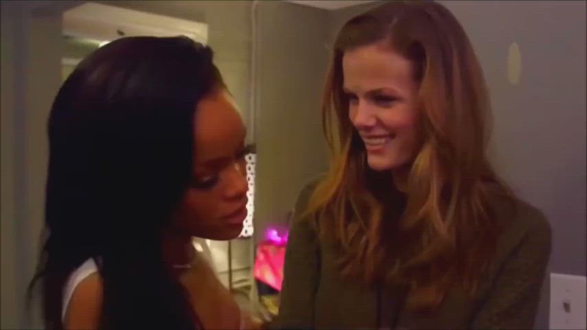 Rihanna having fun with Brooklyn Decker