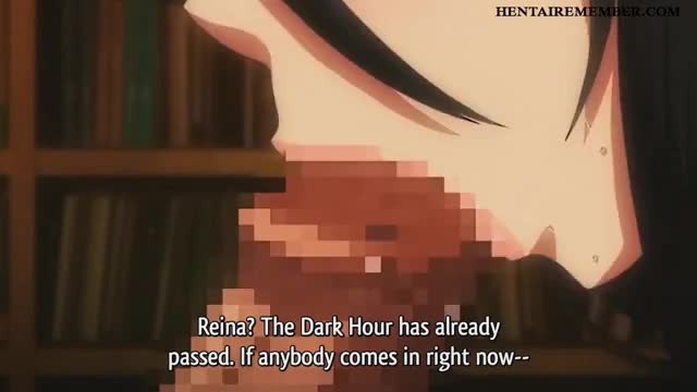 the blowjob at the school's library - Hentai