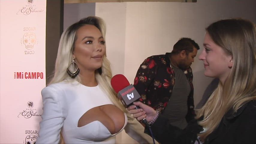 Big Tits Cleavage Clothed Dress gif