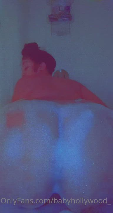 Ass BBW Ebony Soapy gif