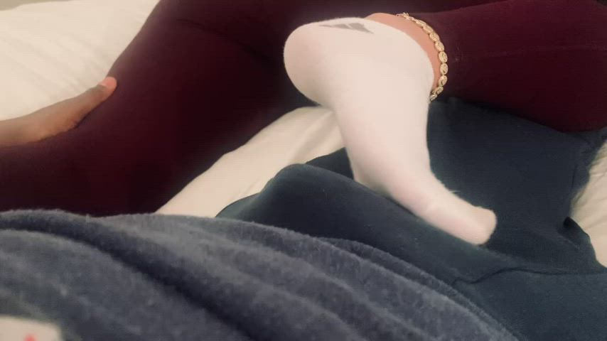 slow teasing in ankle socks