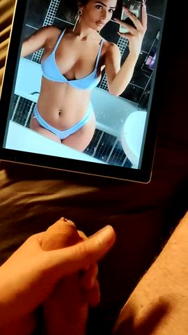 bikini cum cumshot edging huge load male masturbation moaning orgasm tribbing tribute
