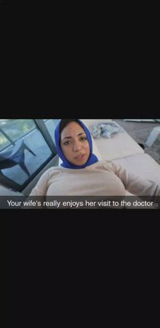 Big Tits Cheating Cuckold Doctor MILF Wife gif