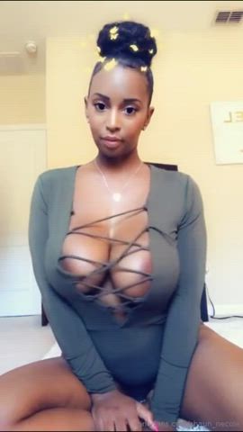 Areolas Big Tits Boobs Bouncing Tits Busty Cleavage Ebony Huge Tits Nipples gif