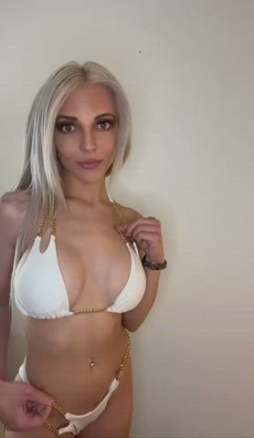 bikini blonde boobs gif