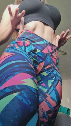 busty fitness leggings sfw gif