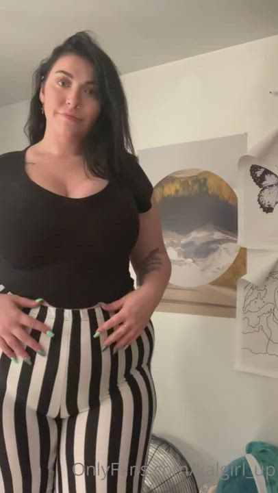 BBW Booty Brunette Chubby Pants gif