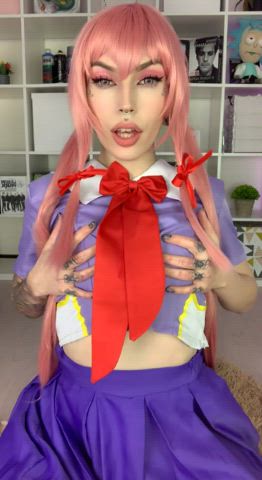 Yuno Gasai tease you with perfect tits