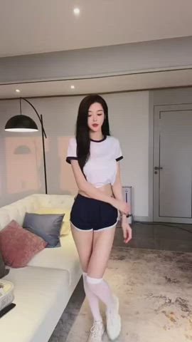asian chinese cute dancing model gif