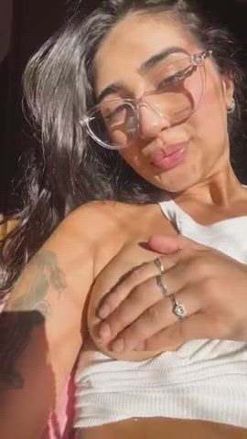 boobs latina tits tanlines gif