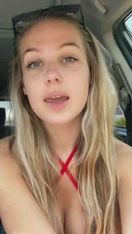 Big Tits Bikini Blonde Busty Cleavage TikTok gif