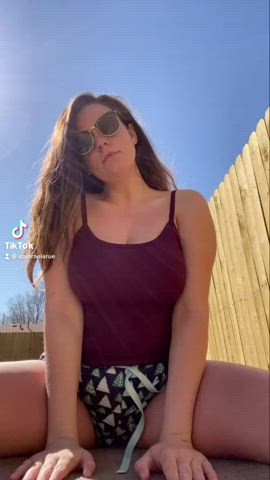 Big Tits Brunette TikTok White Girl gif