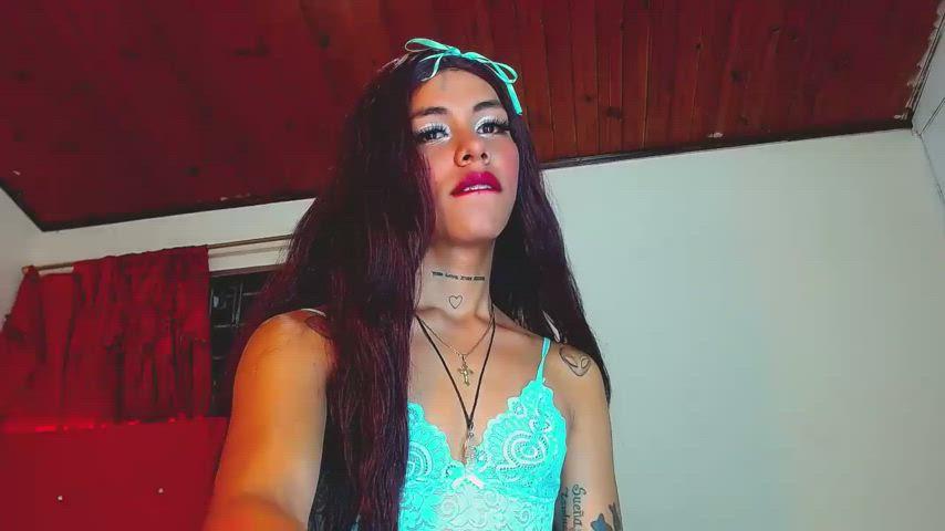 Colombian Latina Monster Cock Trans gif