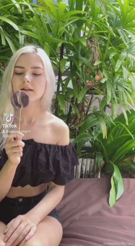 Licking Natural Tits TikTok gif