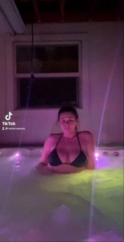 Big Tits Bikini Homemade Huge Tits Natural Tits Pool TikTok Tits Topless gif