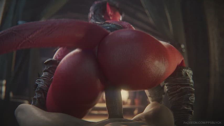 3d animation ass demon reverse cowgirl riding rule34 gif