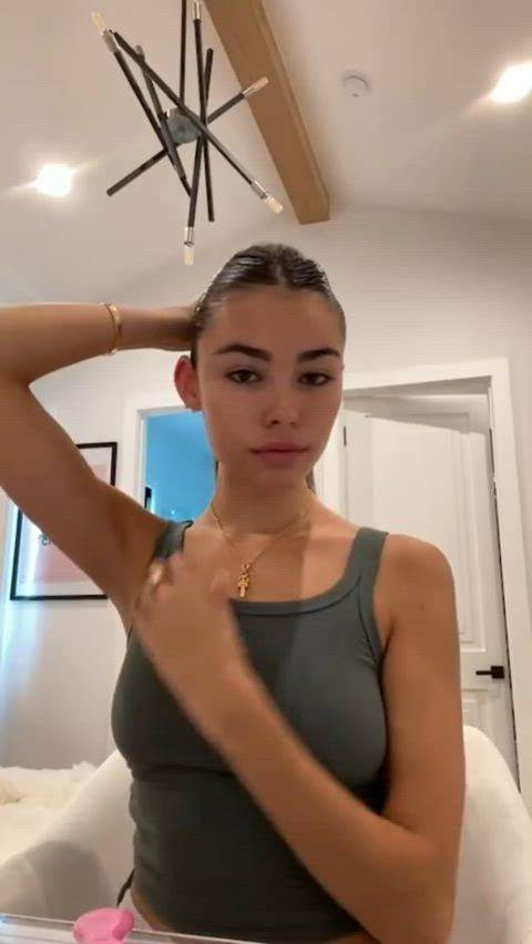 armpit armpits braless madison beer non-nude ponytail tiktok gif