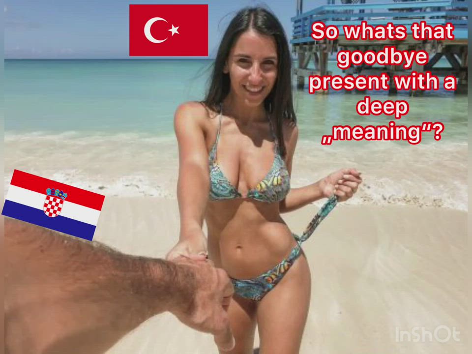 Anal BWC Beach Bikini Brunette Croatian Glasses Leggings Thick Tight Turkish gif