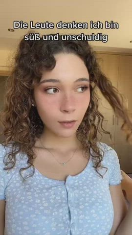 amateur curly hair cute funny porn skinny small tits teen tiktok gif