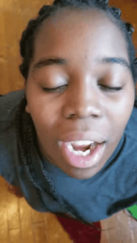 Amateur Cum In Mouth Cum Swallow Cumshot Ebony MILF gif