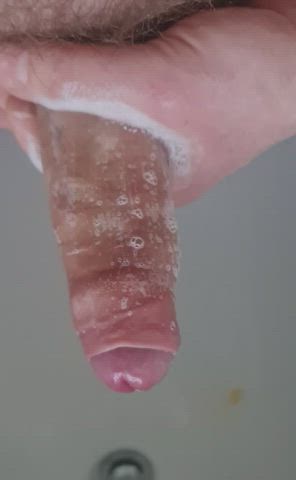 Big Dick Masturbating Shower gif