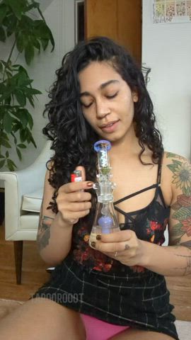 Very first hit with my brand new bong!!