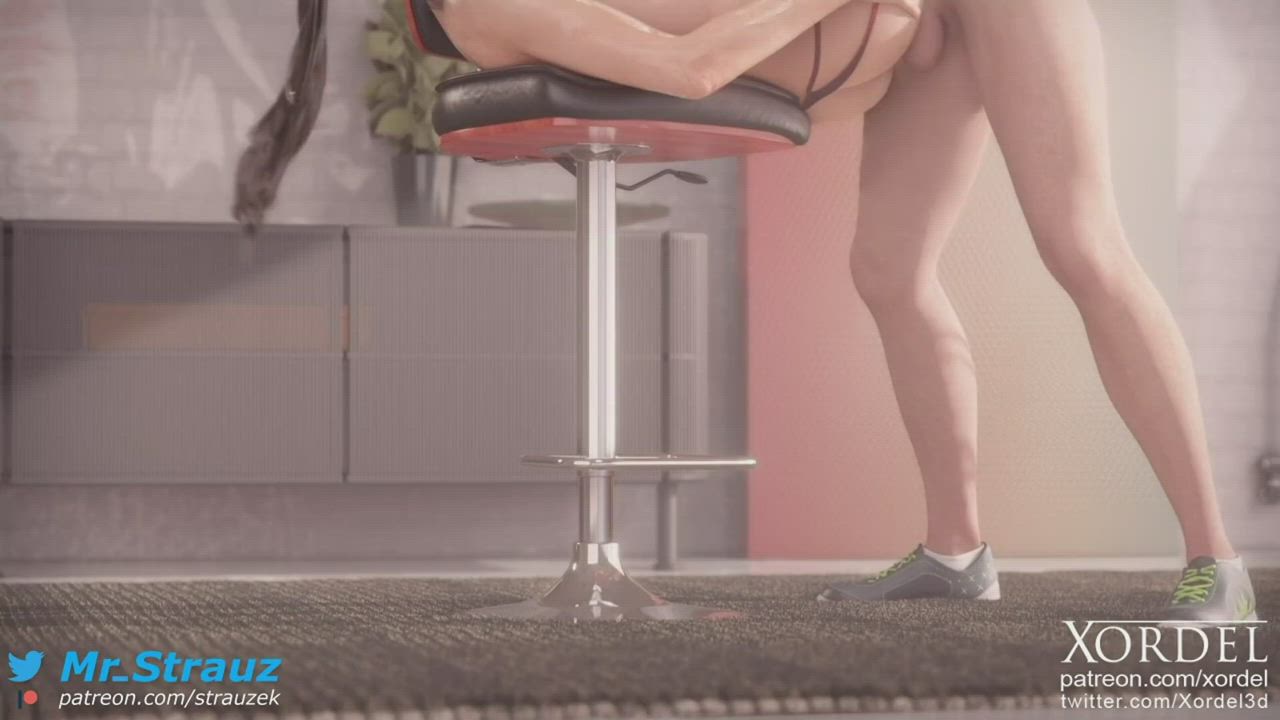 Animation Chair Sex MILF Missionary Stockings gif