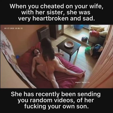 Cam Cheating Cuckold Dad Family Mom No Condom Sex Son gif