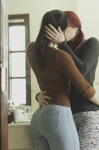 girlfriends lesbian redhead gif