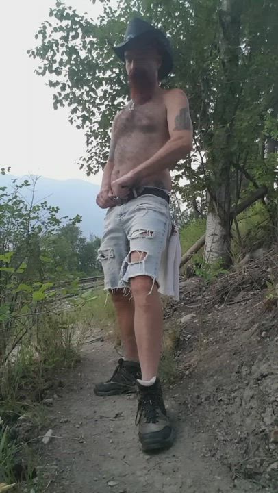 Cock Hairy Outdoor Piss gif