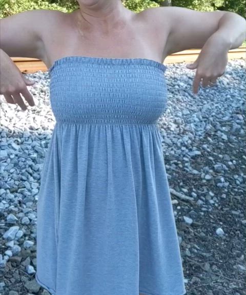 amateur big tits boobs bouncing tits dress homemade milf natural tits tits undressing