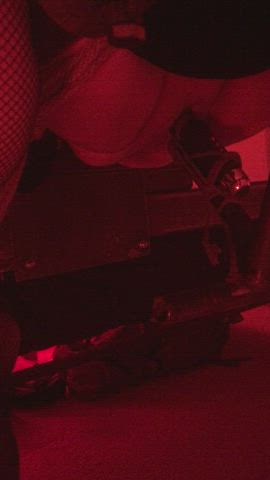 Tied to the fun seat, ass hooked, nipples clamped, collared and mercilessly vibed