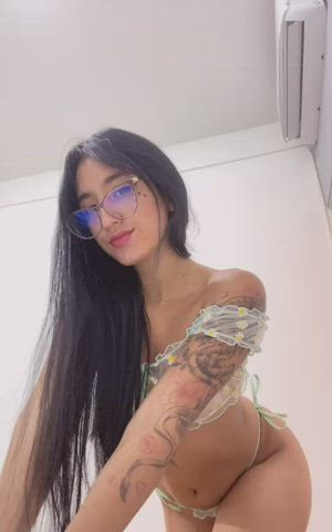 camgirl latina model seduction sensual skinny tattoo teen teens gif
