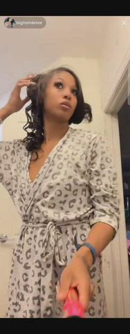 braless downblouse ebony nipple nipples nipslip small tits gif