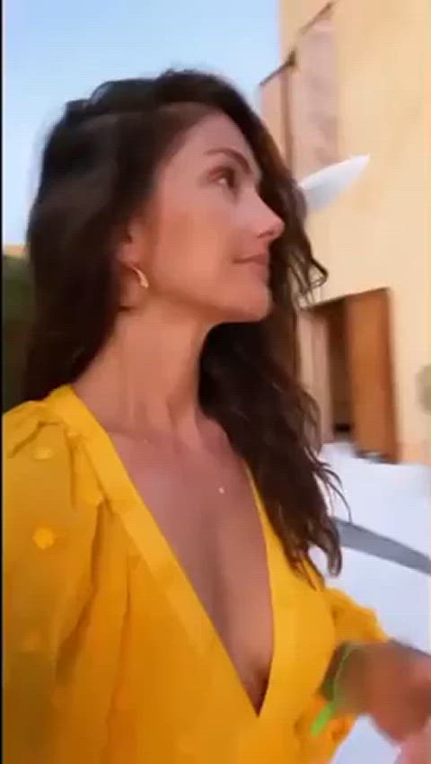 celebrity cleavage minka gif