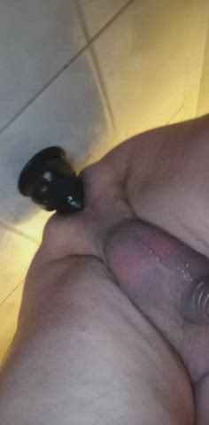 anal ass bbc huge dildo shower submissive gif
