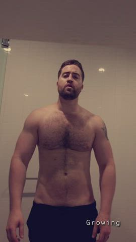 gym hairy chest muscles gif
