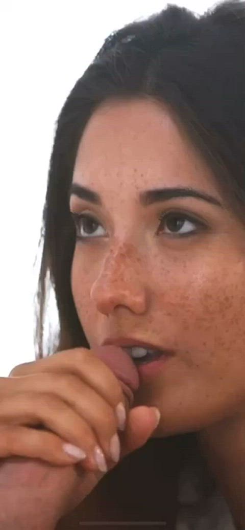 blowjob freckles sexy gif