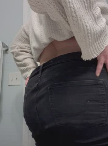 ass jean shorts undressing gif