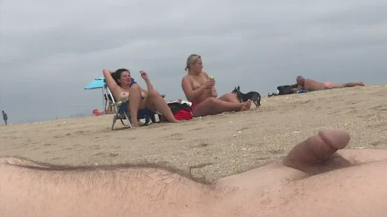 Beach Flashing Little Dick gif