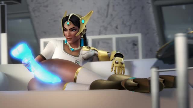 symmetra fucks herself with a dildo