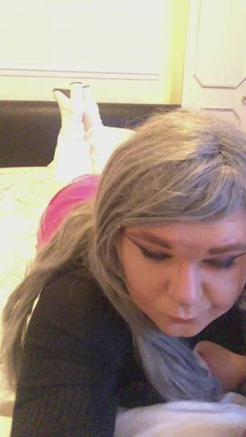 big tits crossdressing sissy gif