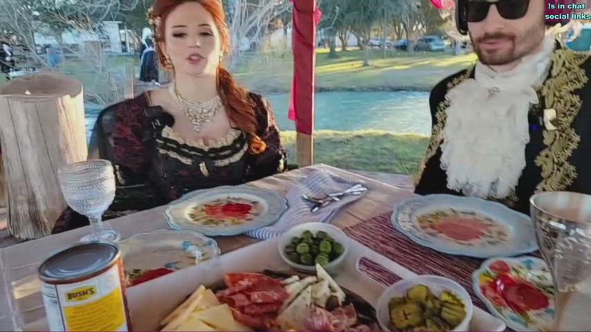 Amouranth being sexy on her 1700s date with BenJammins
