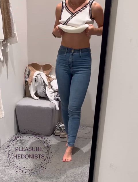 Flashing my boobs in the changing room