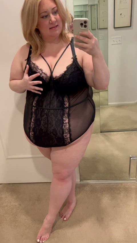 bbw belly button big tits blonde chubby jiggling lingerie milf sbbw parkerhartley