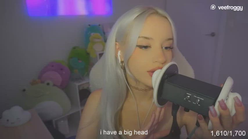 asmr blonde tongue fetish gif