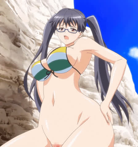 Animation Anime Beach Big Tits Hentai Riding gif