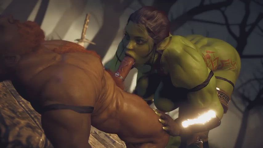animation ass big dick big tits blowjob deepthroat monster girl muscles muscular