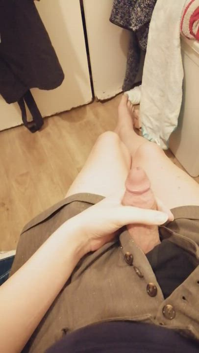 Jerk Off POV Trans gif